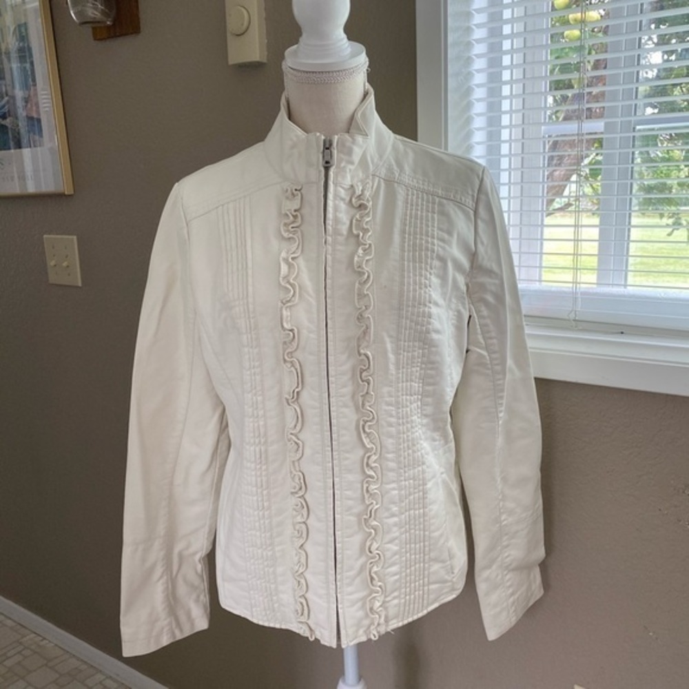 Big Chill Vintage cream faux leather jacket, Sz. M
